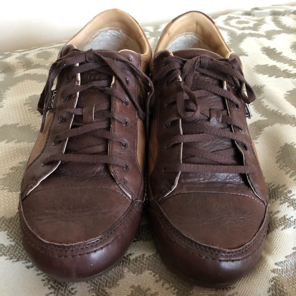 πUGGβS MENβS LEATHER FUR LINED SNEAKERS π Sz 12 - Picture 2 of 16